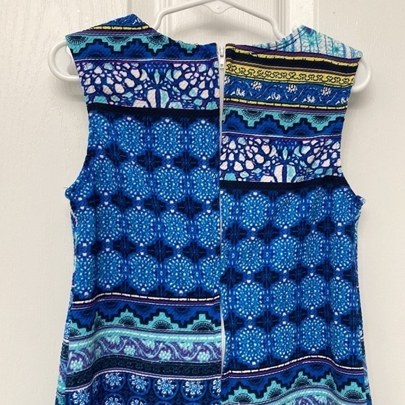 Ally B. Blue Abstract Dress Sleeveless Size 7 - Picture 8 of 12